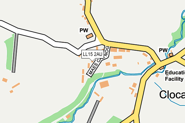 LL15 2AU map - OS OpenMap – Local (Ordnance Survey) LL15 2AU map - OS OpenMap – Local (Ordnance Survey)