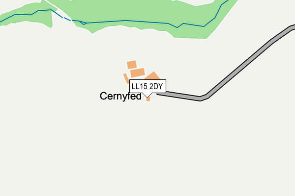 LL15 2DY map - OS OpenMap – Local (Ordnance Survey) LL15 2DY map - OS OpenMap – Local (Ordnance Survey)