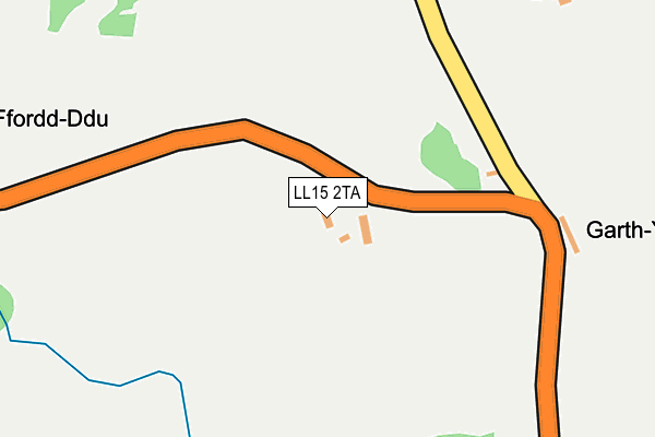 LL15 2TA map - OS OpenMap – Local (Ordnance Survey) LL15 2TA map - OS OpenMap – Local (Ordnance Survey)