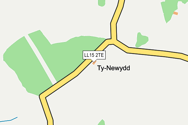 LL15 2TE map - OS OpenMap – Local (Ordnance Survey) LL15 2TE map - OS OpenMap – Local (Ordnance Survey)