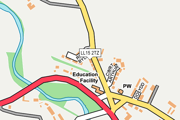 LL15 2TZ map - OS OpenMap – Local (Ordnance Survey) LL15 2TZ map - OS OpenMap – Local (Ordnance Survey)