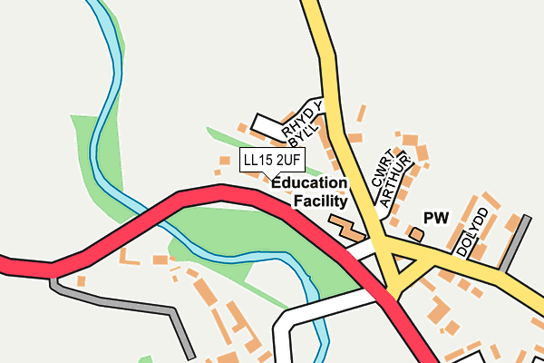 LL15 2UF map - OS OpenMap – Local (Ordnance Survey) LL15 2UF map - OS OpenMap – Local (Ordnance Survey)