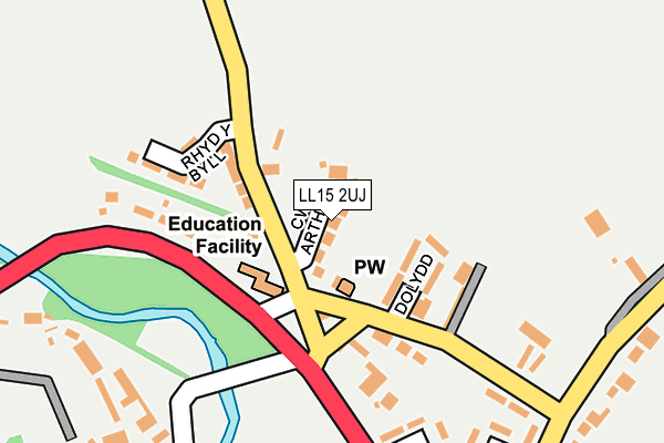 LL15 2UJ map - OS OpenMap – Local (Ordnance Survey) LL15 2UJ map - OS OpenMap – Local (Ordnance Survey)