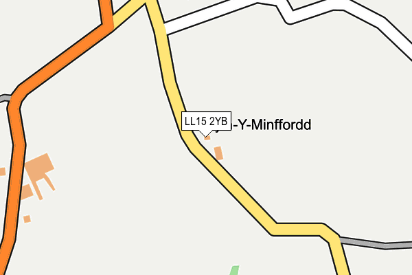 LL15 2YB map - OS OpenMap – Local (Ordnance Survey) LL15 2YB map - OS OpenMap – Local (Ordnance Survey)
