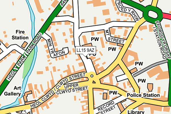 LL15 9AZ map - OS OpenMap – Local (Ordnance Survey) LL15 9AZ map - OS OpenMap – Local (Ordnance Survey)