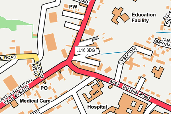 LL16 3DG map - OS OpenMap – Local (Ordnance Survey) LL16 3DG map - OS OpenMap – Local (Ordnance Survey)