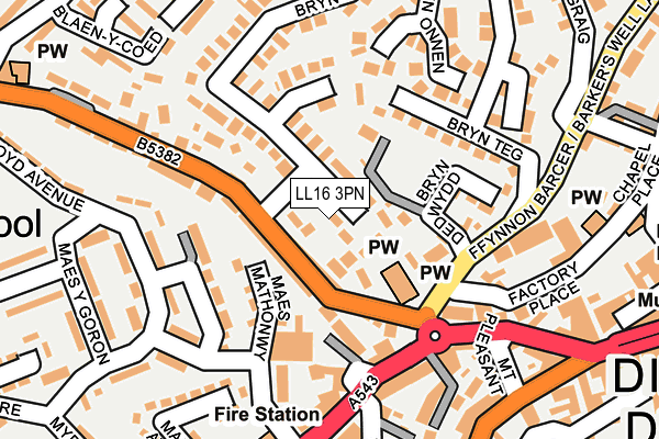 LL16 3PN map - OS OpenMap – Local (Ordnance Survey) LL16 3PN map - OS OpenMap – Local (Ordnance Survey)
