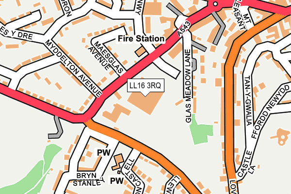 LL16 3RQ map - OS OpenMap – Local (Ordnance Survey) LL16 3RQ map - OS OpenMap – Local (Ordnance Survey)