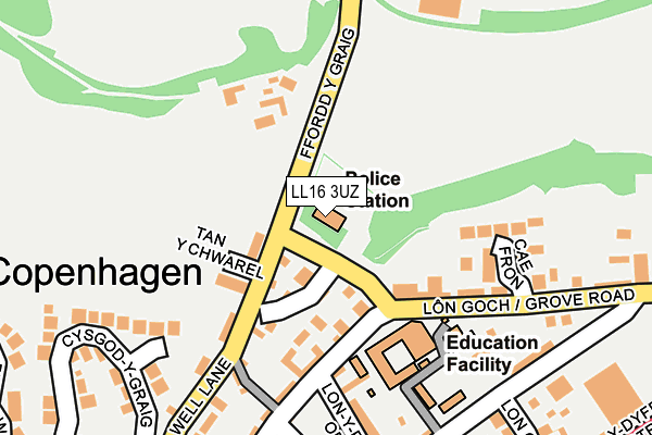 LL16 3UZ map - OS OpenMap – Local (Ordnance Survey) LL16 3UZ map - OS OpenMap – Local (Ordnance Survey)