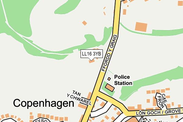 LL16 3YB map - OS OpenMap – Local (Ordnance Survey) LL16 3YB map - OS OpenMap – Local (Ordnance Survey)