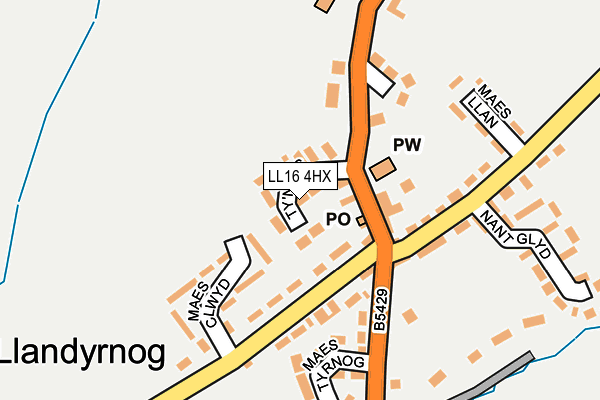 LL16 4HX map - OS OpenMap – Local (Ordnance Survey) LL16 4HX map - OS OpenMap – Local (Ordnance Survey)