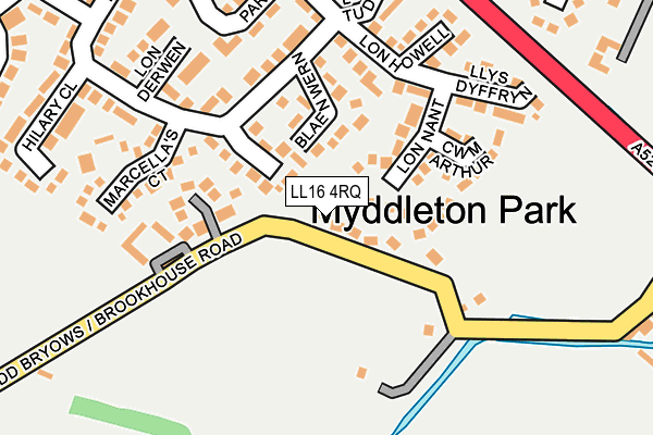 LL16 4RQ map - OS OpenMap – Local (Ordnance Survey)