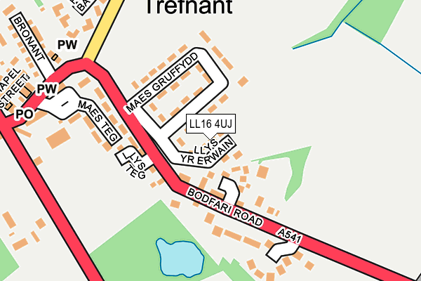 LL16 4UJ map - OS OpenMap – Local (Ordnance Survey) LL16 4UJ map - OS OpenMap – Local (Ordnance Survey)