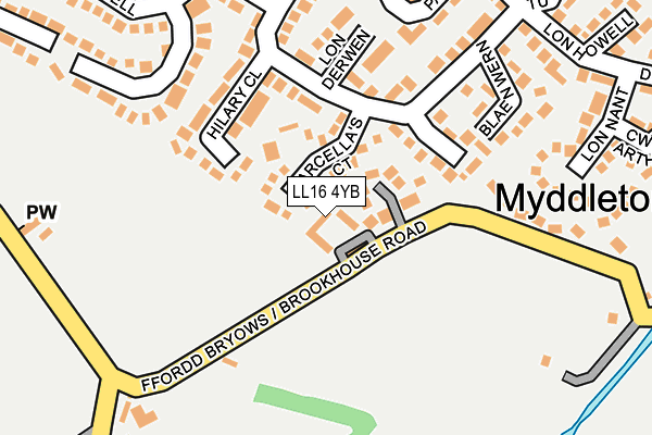LL16 4YB map - OS OpenMap – Local (Ordnance Survey) LL16 4YB map - OS OpenMap – Local (Ordnance Survey)