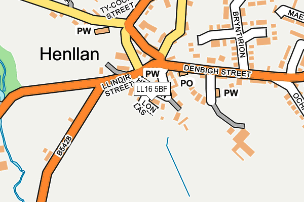 LL16 5BF map - OS OpenMap – Local (Ordnance Survey) LL16 5BF map - OS OpenMap – Local (Ordnance Survey)