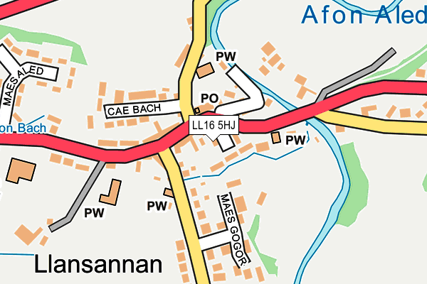 LL16 5HJ map - OS OpenMap – Local (Ordnance Survey) LL16 5HJ map - OS OpenMap – Local (Ordnance Survey)