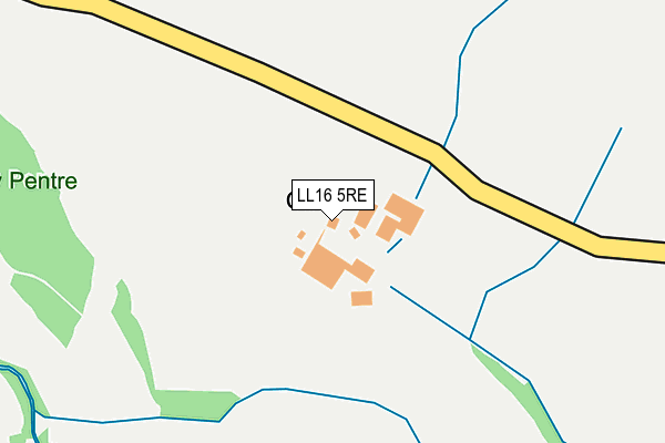 LL16 5RE map - OS OpenMap – Local (Ordnance Survey) LL16 5RE map - OS OpenMap – Local (Ordnance Survey)