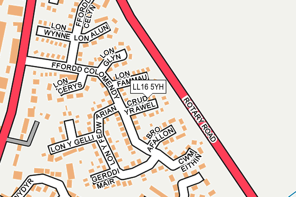 LL16 5YH map - OS OpenMap – Local (Ordnance Survey) LL16 5YH map - OS OpenMap – Local (Ordnance Survey)