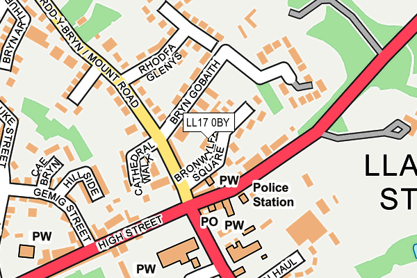 LL17 0BY map - OS OpenMap – Local (Ordnance Survey) LL17 0BY map - OS OpenMap – Local (Ordnance Survey)