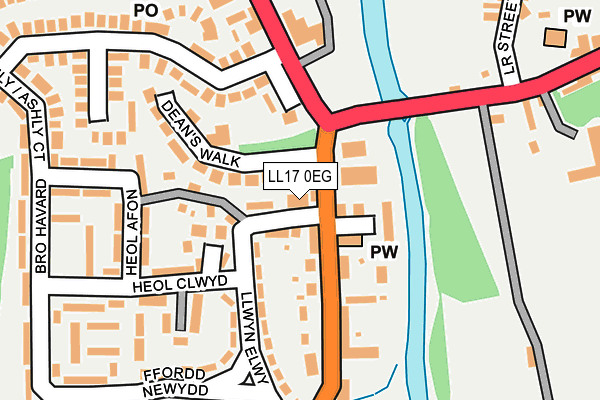 LL17 0EG map - OS OpenMap – Local (Ordnance Survey) LL17 0EG map - OS OpenMap – Local (Ordnance Survey)