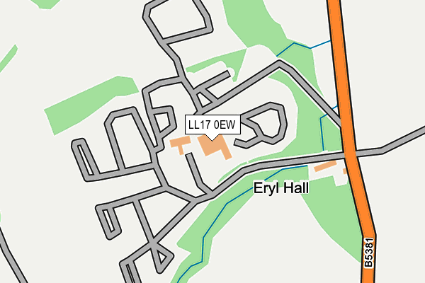 LL17 0EW map - OS OpenMap – Local (Ordnance Survey) LL17 0EW map - OS OpenMap – Local (Ordnance Survey)