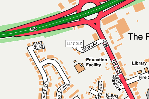 LL17 0LZ map - OS OpenMap – Local (Ordnance Survey) LL17 0LZ map - OS OpenMap – Local (Ordnance Survey)