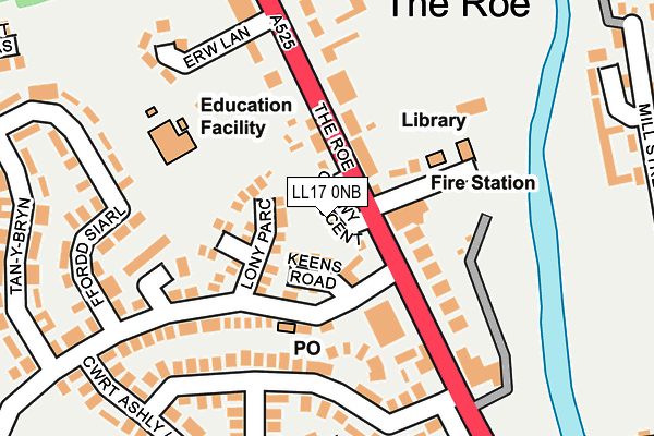 LL17 0NB map - OS OpenMap – Local (Ordnance Survey) LL17 0NB map - OS OpenMap – Local (Ordnance Survey)
