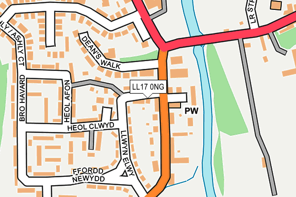 LL17 0NG map - OS OpenMap – Local (Ordnance Survey) LL17 0NG map - OS OpenMap – Local (Ordnance Survey)