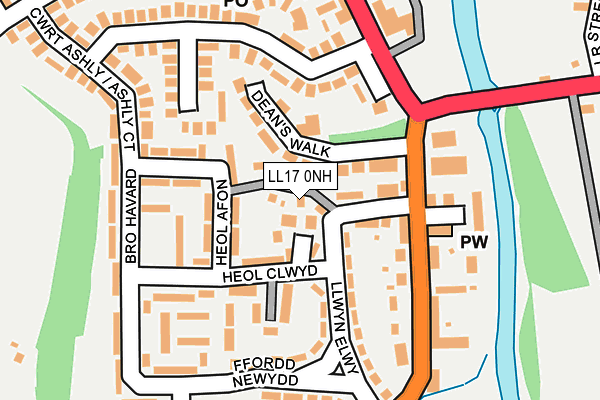 LL17 0NH map - OS OpenMap – Local (Ordnance Survey) LL17 0NH map - OS OpenMap – Local (Ordnance Survey)