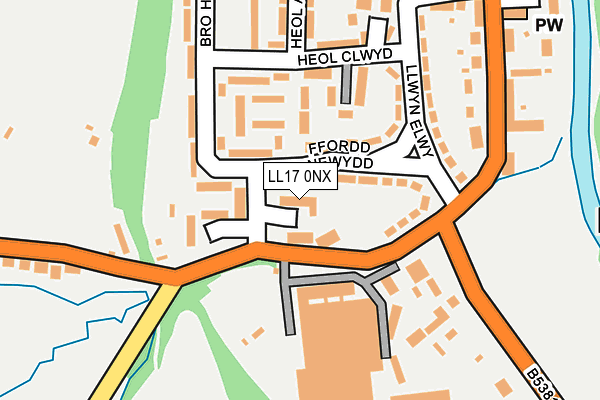 LL17 0NX map - OS OpenMap – Local (Ordnance Survey) LL17 0NX map - OS OpenMap – Local (Ordnance Survey)