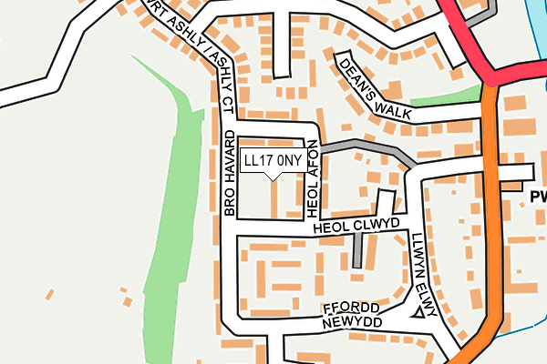 LL17 0NY map - OS OpenMap – Local (Ordnance Survey) LL17 0NY map - OS OpenMap – Local (Ordnance Survey)