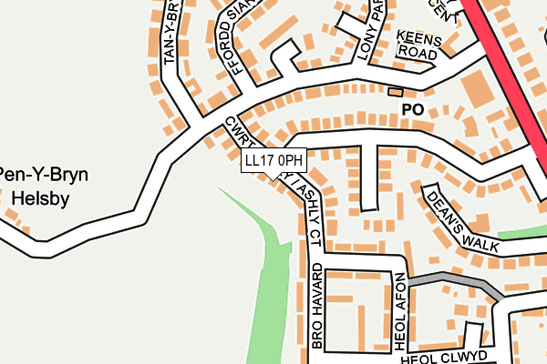LL17 0PH map - OS OpenMap – Local (Ordnance Survey) LL17 0PH map - OS OpenMap – Local (Ordnance Survey)