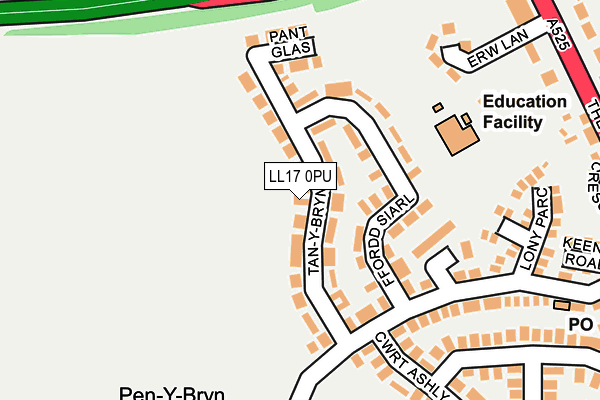 LL17 0PU map - OS OpenMap – Local (Ordnance Survey) LL17 0PU map - OS OpenMap – Local (Ordnance Survey)