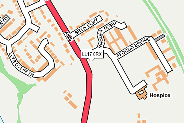 LL17 0RX map - OS OpenMap – Local (Ordnance Survey) LL17 0RX map - OS OpenMap – Local (Ordnance Survey)