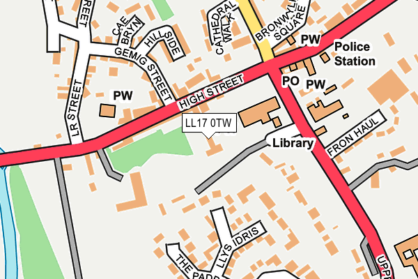LL17 0TW map - OS OpenMap – Local (Ordnance Survey) LL17 0TW map - OS OpenMap – Local (Ordnance Survey)