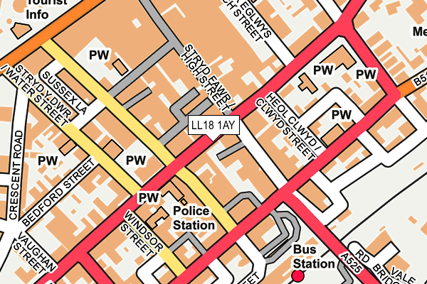 LL18 1AY map - OS OpenMap – Local (Ordnance Survey) LL18 1AY map - OS OpenMap – Local (Ordnance Survey)