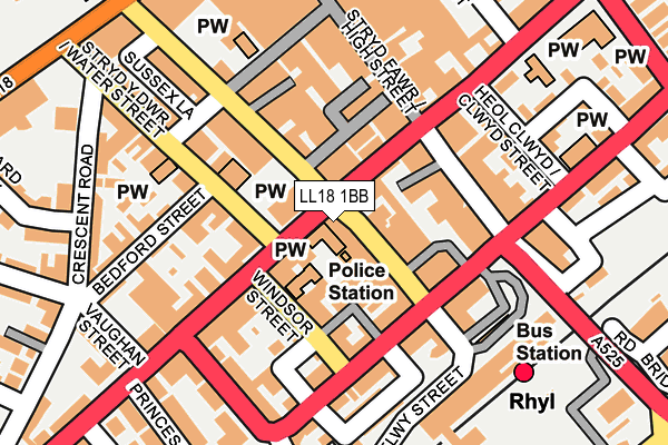 LL18 1BB map - OS OpenMap – Local (Ordnance Survey) LL18 1BB map - OS OpenMap – Local (Ordnance Survey)