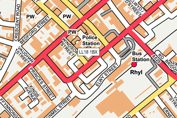 LL18 1BX map - OS OpenMap – Local (Ordnance Survey) LL18 1BX map - OS OpenMap – Local (Ordnance Survey)