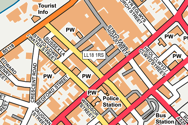LL18 1RS map - OS OpenMap – Local (Ordnance Survey) LL18 1RS map - OS OpenMap – Local (Ordnance Survey)