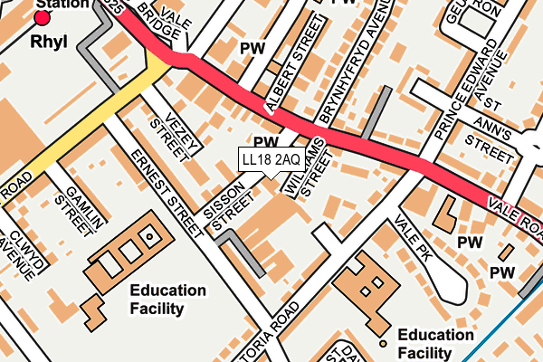 LL18 2AQ map - OS OpenMap – Local (Ordnance Survey) LL18 2AQ map - OS OpenMap – Local (Ordnance Survey)