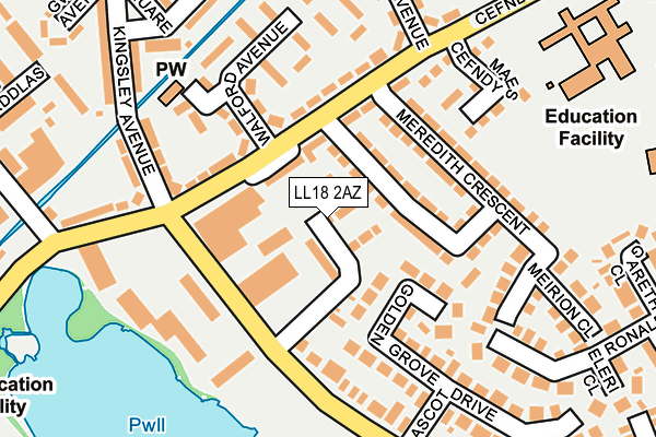LL18 2AZ map - OS OpenMap – Local (Ordnance Survey) LL18 2AZ map - OS OpenMap – Local (Ordnance Survey)