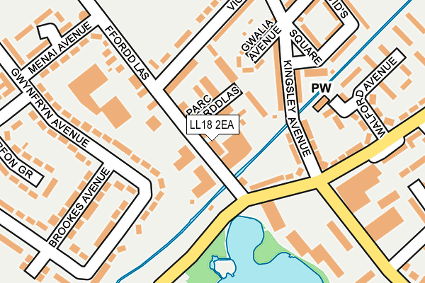 LL18 2EA map - OS OpenMap – Local (Ordnance Survey) LL18 2EA map - OS OpenMap – Local (Ordnance Survey)