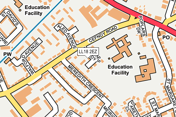 LL18 2EZ map - OS OpenMap – Local (Ordnance Survey) LL18 2EZ map - OS OpenMap – Local (Ordnance Survey)