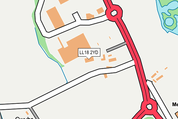 LL18 2YD map - OS OpenMap – Local (Ordnance Survey) LL18 2YD map - OS OpenMap – Local (Ordnance Survey)
