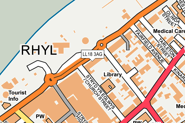 LL18 3AG map - OS OpenMap – Local (Ordnance Survey) LL18 3AG map - OS OpenMap – Local (Ordnance Survey)