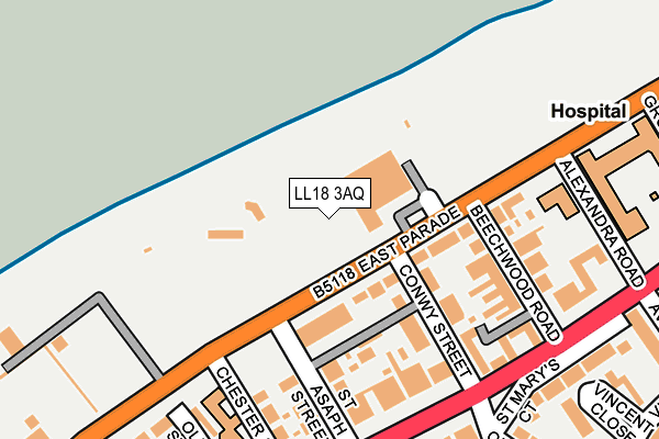 LL18 3AQ map - OS OpenMap – Local (Ordnance Survey) LL18 3AQ map - OS OpenMap – Local (Ordnance Survey)
