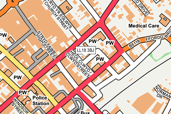 LL18 3BJ map - OS OpenMap – Local (Ordnance Survey) LL18 3BJ map - OS OpenMap – Local (Ordnance Survey)