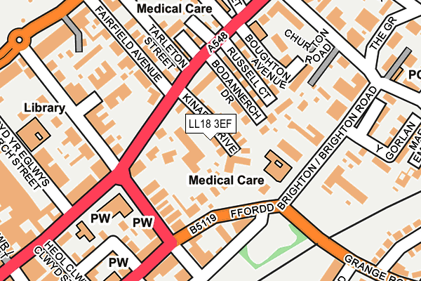 LL18 3EF map - OS OpenMap – Local (Ordnance Survey) LL18 3EF map - OS OpenMap – Local (Ordnance Survey)