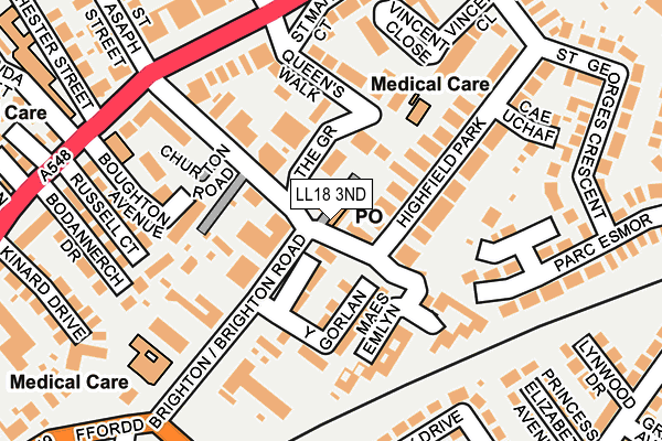 LL18 3ND map - OS OpenMap – Local (Ordnance Survey) LL18 3ND map - OS OpenMap – Local (Ordnance Survey)
