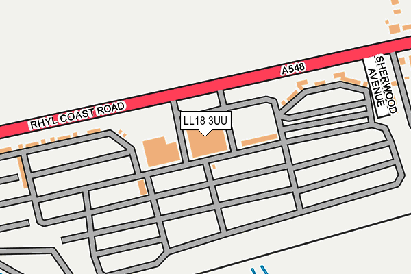 LL18 3UU map - OS OpenMap – Local (Ordnance Survey) LL18 3UU map - OS OpenMap – Local (Ordnance Survey)